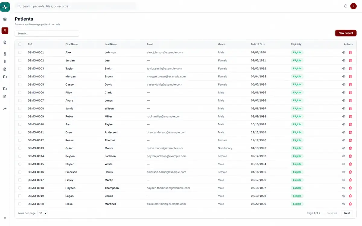 CareFlow patient records