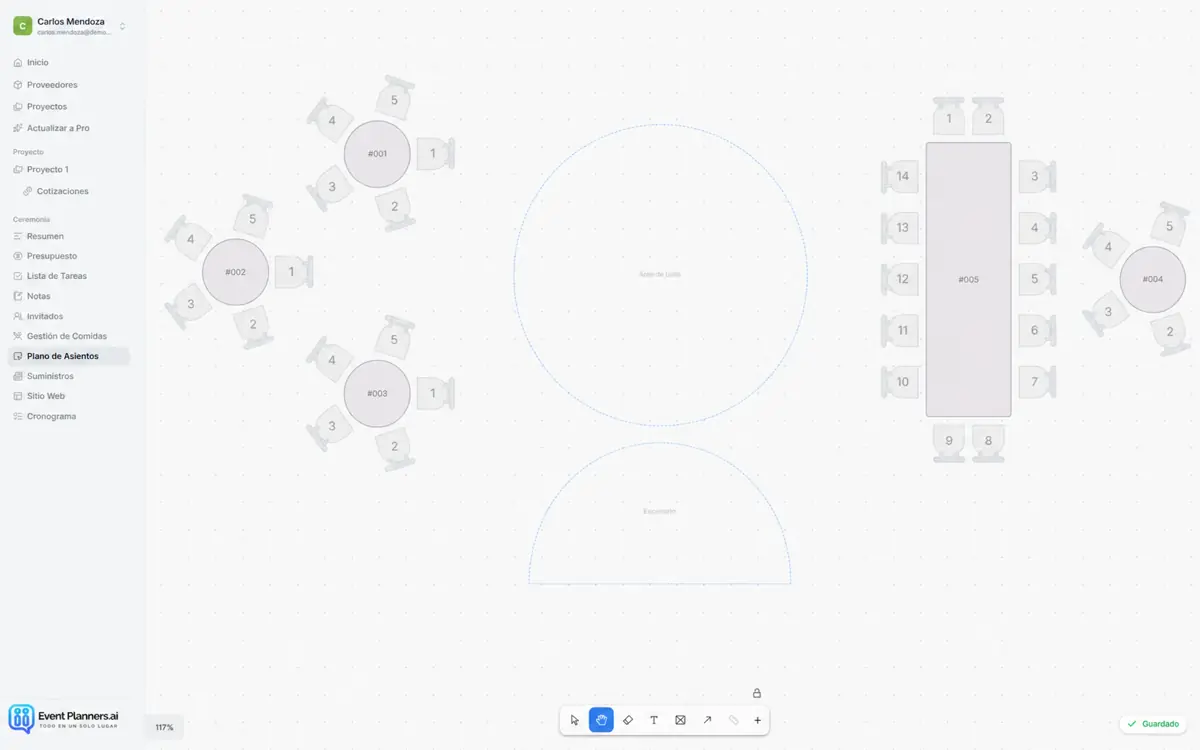 EventPlanners seating plan