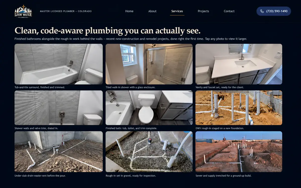 Livin Water Plumbing services